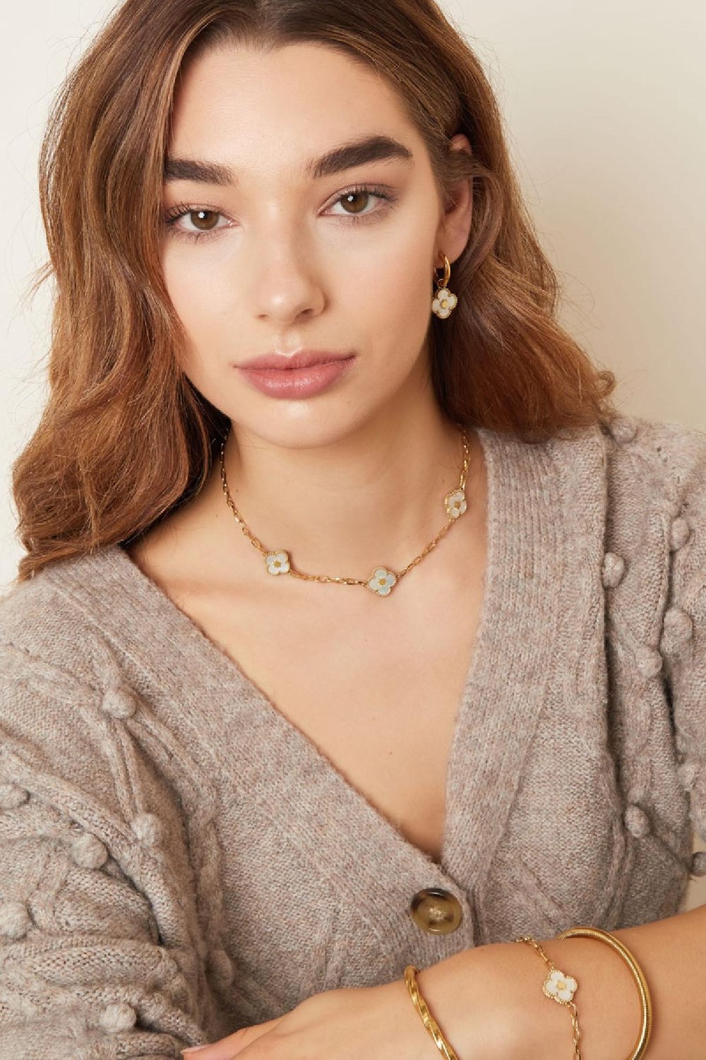 Bracelet 1 flower Silver Color Stainless Steel h5Picture3